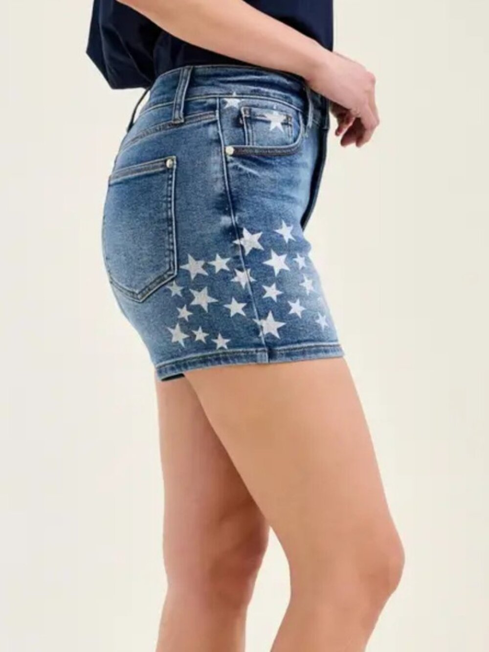 Judy Blue Star Splatter High Waist Denim Shorts - Picture 6 of 6